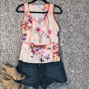 Floral peplum top
